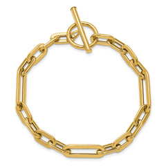 14K Polished Fancy Link Toggle Clasp Bracelet