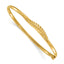 Leaf Bangle Bracelet in 14K Yellow Gold, 5.5mm Hinged - Sophia Jewelers