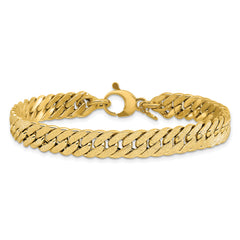14K Polished and Satin Reversible Fancy Curb Bracelet