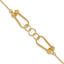 14K Polished and Diamond-cut Fancy Link with 1in ext. Bracelet