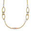 14K Tri-color Polish/Textured/Dia-cut Fancy w/1.5in ext. Necklace