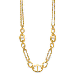 14K Polished Multi-strand Fancy Link Necklace