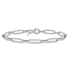 14K White Gold Polished/Textured Fancy Link Bracelet