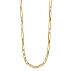 14K Polished and Textured Fancy Link Necklace