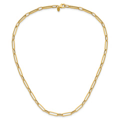 14K Polished and Textured Fancy Link Necklace