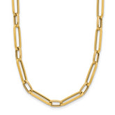 14K Polished and Textured Fancy Link Necklace