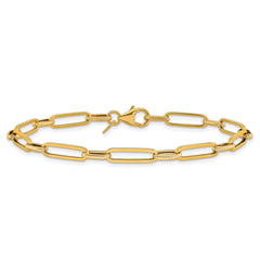 14K Polished/Textured Fancy Link Bracelet