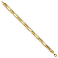 14K Polished 3-strand Fancy Link Bracelet