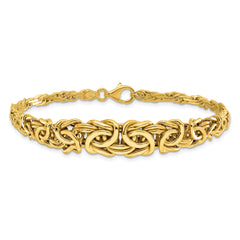 14K Polished Byzantine Graduated Bracelet