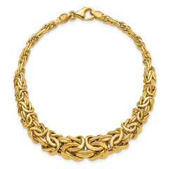 14K Polished Byzantine Graduated Bracelet