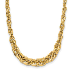 14K Polished Graduated Fancy Link Necklace