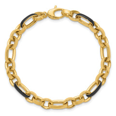 14K Polished with Enamel Link Bracelet