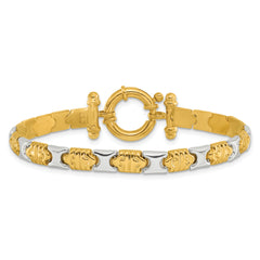14K Two-tone Polished Fancy Link Bracelet