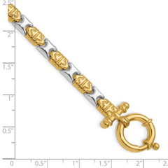 14K Two-tone Polished Fancy Link Bracelet