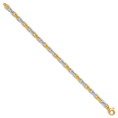 14K Two-tone Polished Fancy Link Bracelet
