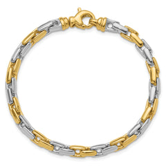 14K Two-tone Polished Fancy Link Bracelet