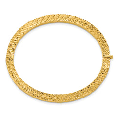 14K Polished and Diamond-cut Bangle