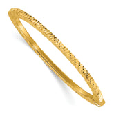 14K Polished and Diamond-cut Bangle