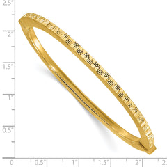 14K Polished and Diamond-cut Bangle