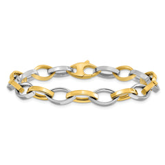 14K Two-Tone Polished Link Bracelet