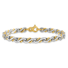 14K Two-Tone Polished Fancy Link Bracelet