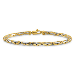 14K Two-Tone Polished Fancy Link Bracelet