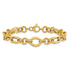 14K Polished Fancy Link Bracelet