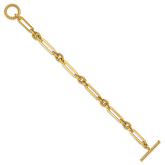 14K Polished Fancy Link Toggle Bracelet