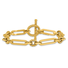 14K Polished Fancy Link Toggle Bracelet