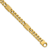 14K Polished with Design Fancy Link Men's Bracelet