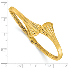 14K Polished Hollow Hinged Cuff Bangle