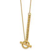 14K Polished Drop Toggle w/1in ext. Necklace