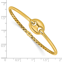 14K Polished Hollow Hinged Bangle