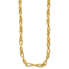14K Polished Fancy Twisted Link Infinity Necklace