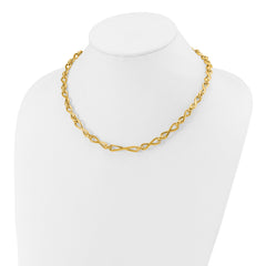14K Polished Fancy Twisted Link Infinity Necklace