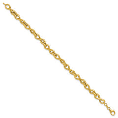 14K Polished Fancy Twisted Link Infinity Bracelet