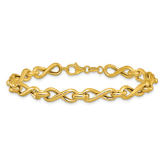 14K Polished Fancy Twisted Link Infinity Bracelet