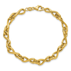 14K Polished Fancy Twisted Link Infinity Bracelet