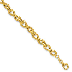 14K Polished Fancy Twisted Link Infinity Bracelet