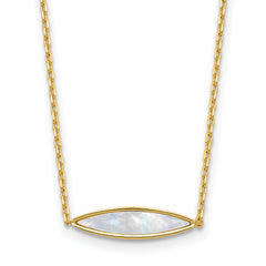 14K Polished Mother of Pearl w/1in ext. Necklace