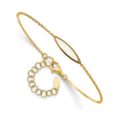 14K Polished Mother of Pearl w/1in ext. Bracelet