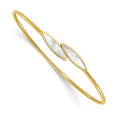 14K Polished Mother of Pearl Bypass Flexible Bangle