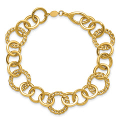 14K Polished Fancy Circle Link Bracelet