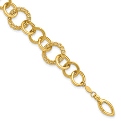 14K Polished Fancy Circle Link Bracelet