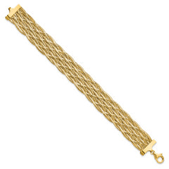 14K Polished Braided Mesh Bracelet