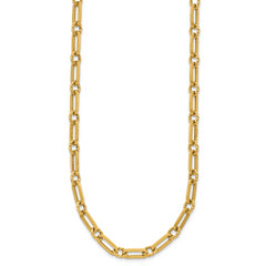 14K Polished and Twisted Fancy Link Toggle Necklace