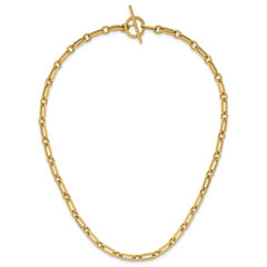 14K Polished and Twisted Fancy Link Toggle Necklace