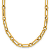 14K Polished and Twisted Fancy Link Toggle Necklace