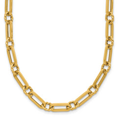 14K Polished and Twisted Fancy Link Toggle Necklace