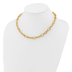 14K Polished Fancy Link Necklace
